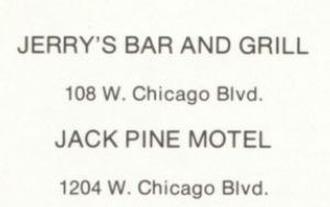 Jack Pine Drive-In and Motel - 1974 Tecumseh High School Yearbook Ad